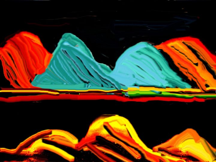 Neon mountains - Rene art