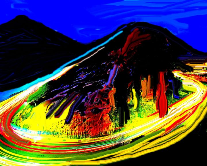 Neon in the mountain no 49 - Rene art
