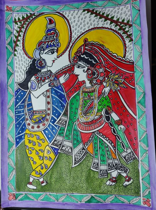 Radha krishna - Free hand creations - Paintings & Prints, Religion ...