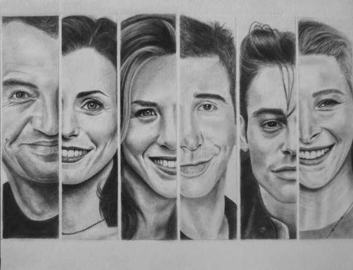 Friends Tv Show Art Print Eva Draws Drawings Illustration People Figures Celebrity