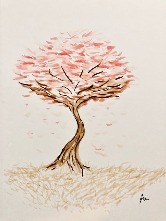 chinese cherry blossom tree drawing
