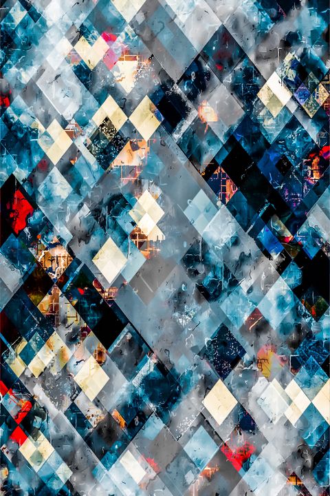 blue geometric pixel square pattern - TimmyLA