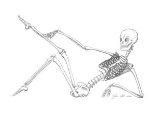 Skeleton  Burlesque Pin-up Girl Rita