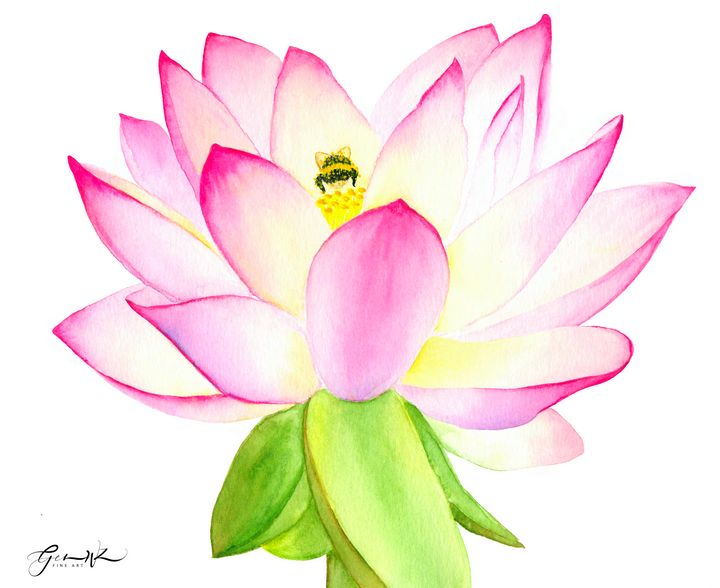 Bee in Lotus Flower - Genevieve WZ