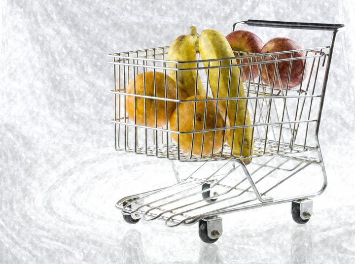 Mini Shopping Cart Fruit Basket (WC) StephenJSepan Digital Art