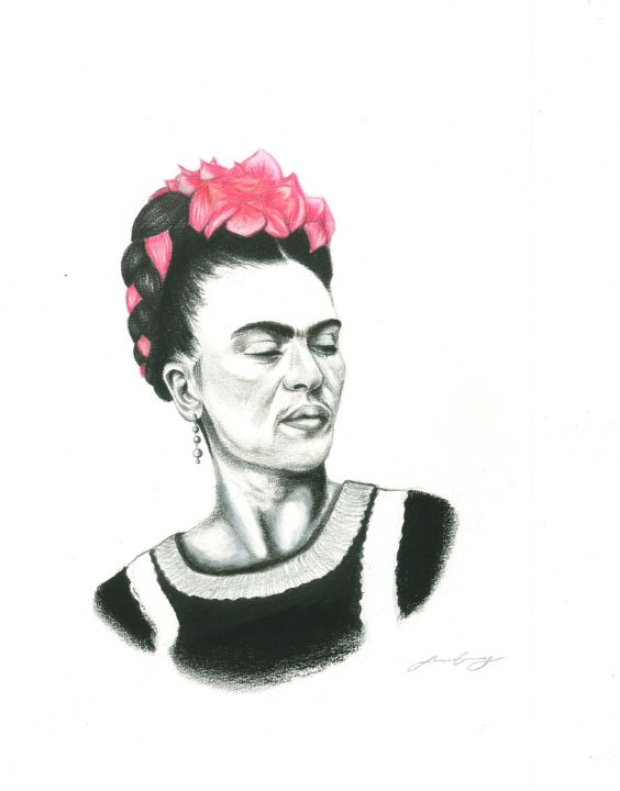 Frida Kahlo Charcoal - Art by Lou - Drawings & Illustration, People &  Figures, Past & Historical Figures - ArtPal