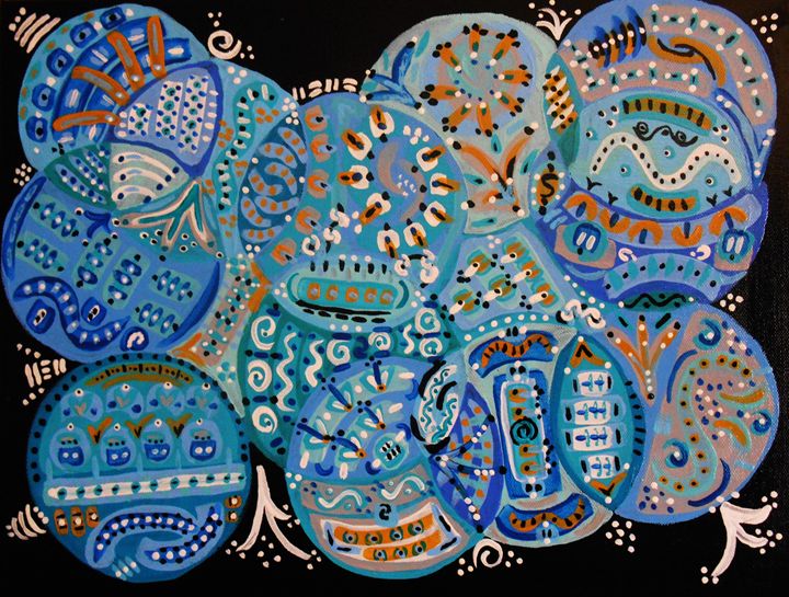 Abstract Blue - Memphis Original Art