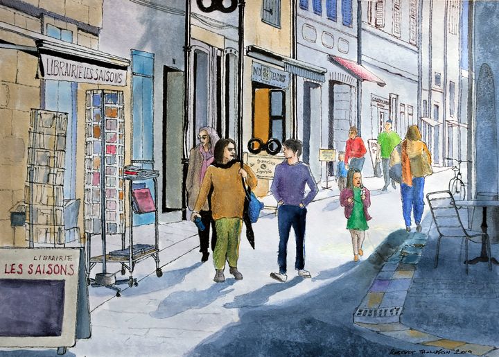 Street Scene, La Rochelle - Art by Tony