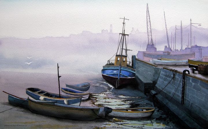 Misty Morning, Scarborough Harbour - Art by Tony