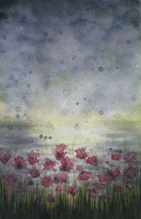 Gloomy Sky Queen Bee Scrive Paintings Prints Flowers Plants Trees Flowers Other Flowers Artpal