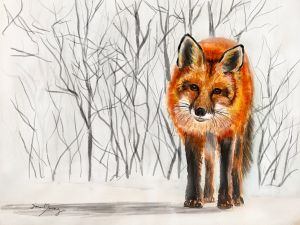 Fox in the Snowy Landscape