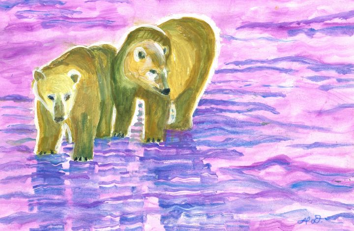 Standing On Thin Ice Hally Decarion S Paintings Paintings Prints Animals Birds Fish Bears Polar Bear Artpal