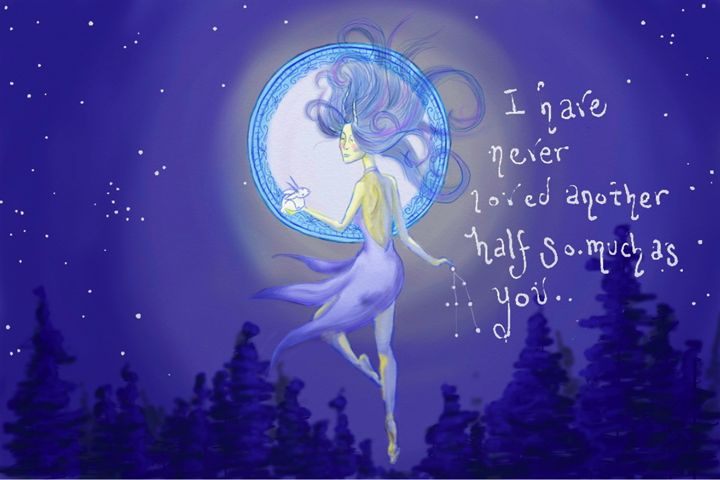 Andromeda And The Moon Rabbit - The 3am Lady - Paintings & Prints ...