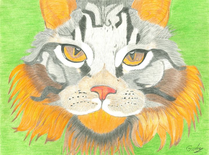 Le Chat Lion Gweno Drawings Illustration Animals Birds Fish Cats Kittens Other Cats Kittens Artpal