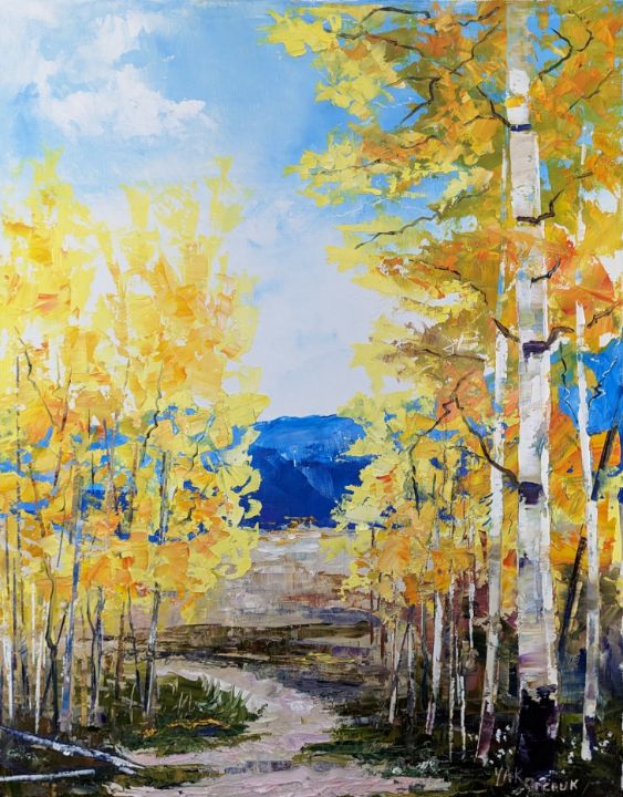 Colorado Rocky Mountains Aspen Fall - YAK Paintings - Paintings ...