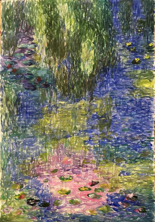 Willow and Lily Pond - Florence Zhou 's Fine Art