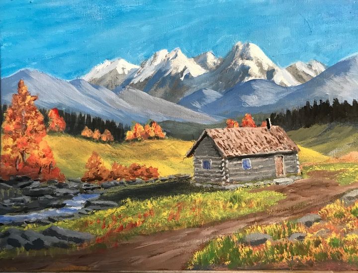 Cabin by Mountain Stream - Jack's American Art - Paintings