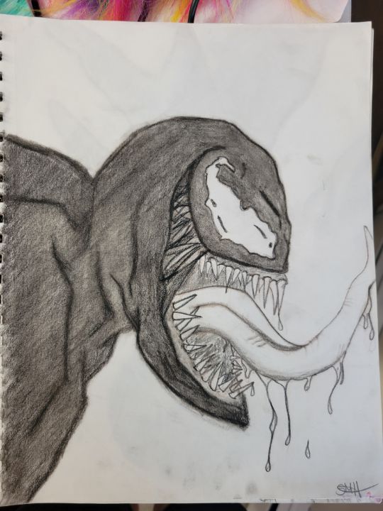 Tried some new techniques for this Venom drawing! Hope you all like it! :  r/Marvel