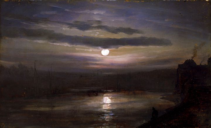 The Elbe in Moonlight (1846) - Yvonne - Paintings & Prints, Landscapes ...