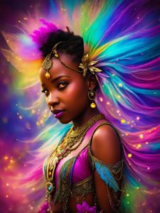 Colorful Portrait of African Fairy