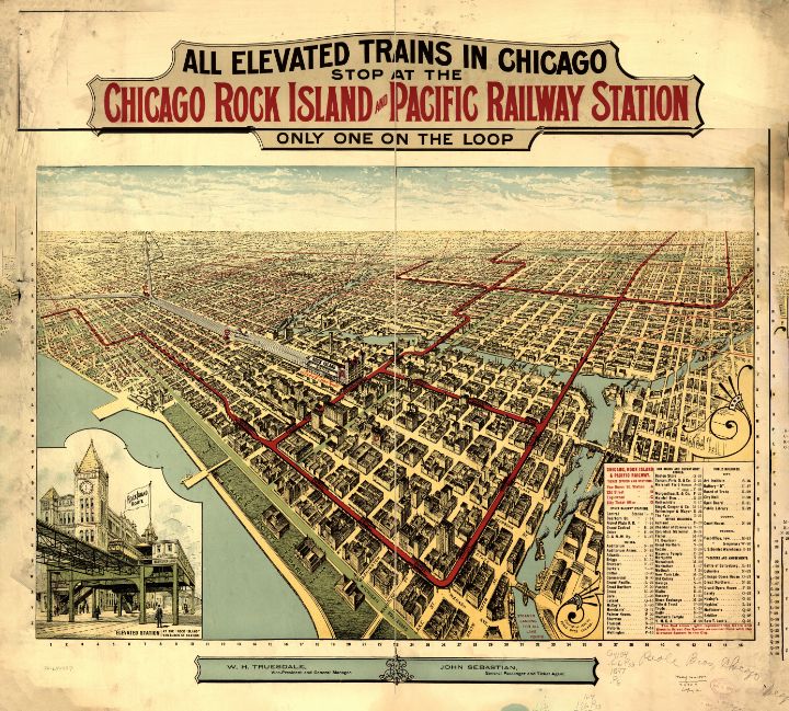 Elevated Trains in Chicago 1897 Yvonne Drawings