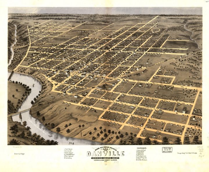 Danville Illinois 1869 Yvonne Drawings Illustration