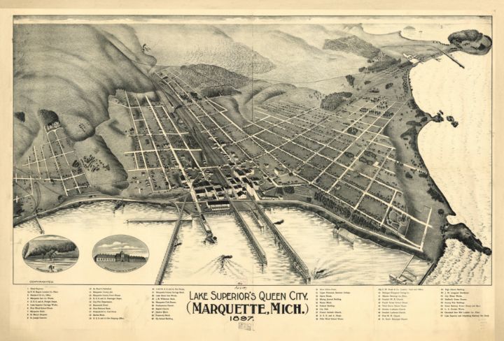 Marquette Michigan 1897 Yvonne Drawings And Illustration Places And Travel United States 6948