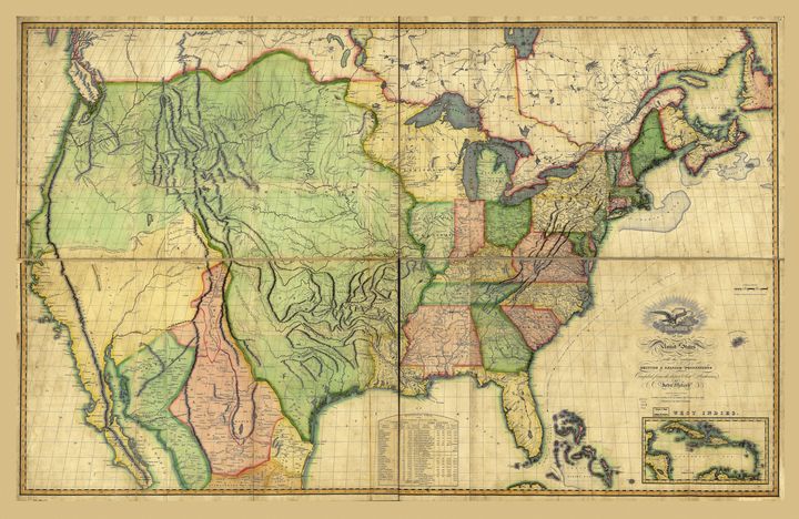 United States of America Map 1816 - Yvonne - Drawings & Illustration ...