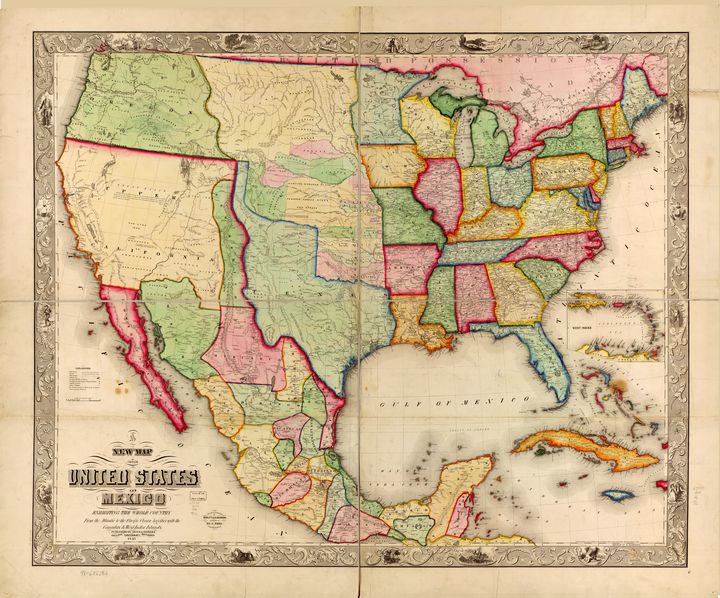 Texas Southern US Louisiana Arkansas Mississippi New Orleans Dallas 1853 map