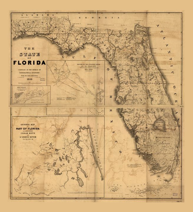 The State of Florida Map 1846 - 324 19 4 21 10 21 43m 