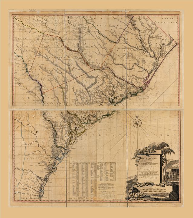 Map of South Carolina (1780) - Yvonne