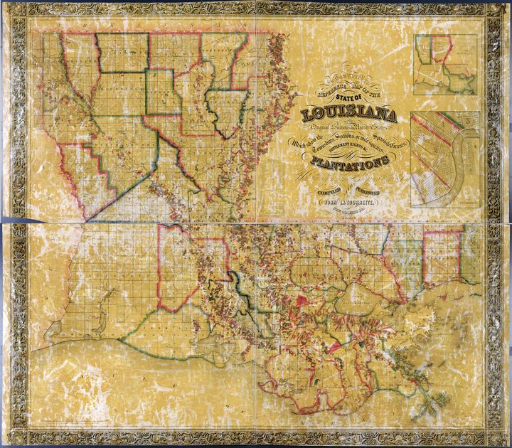1928 ORIGINAL VINTAGE MAP OF LOUISIANA