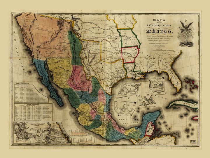 Map of Mexico (1847) - Yvonne - Drawings & Illustration, Places ...