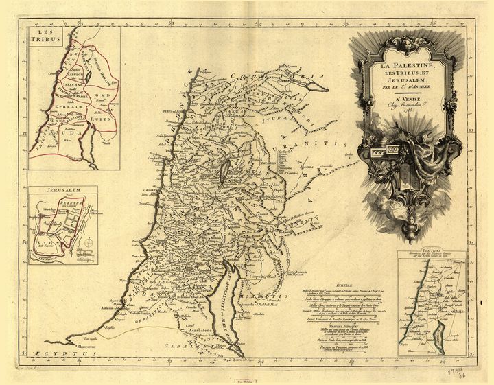 Map of Palestine (1783) - Yvonne - Drawings & Illustration, Places ...