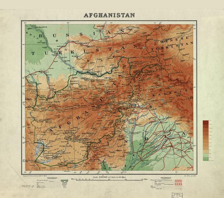 Map of Afghanistan (1912) - Yvonne