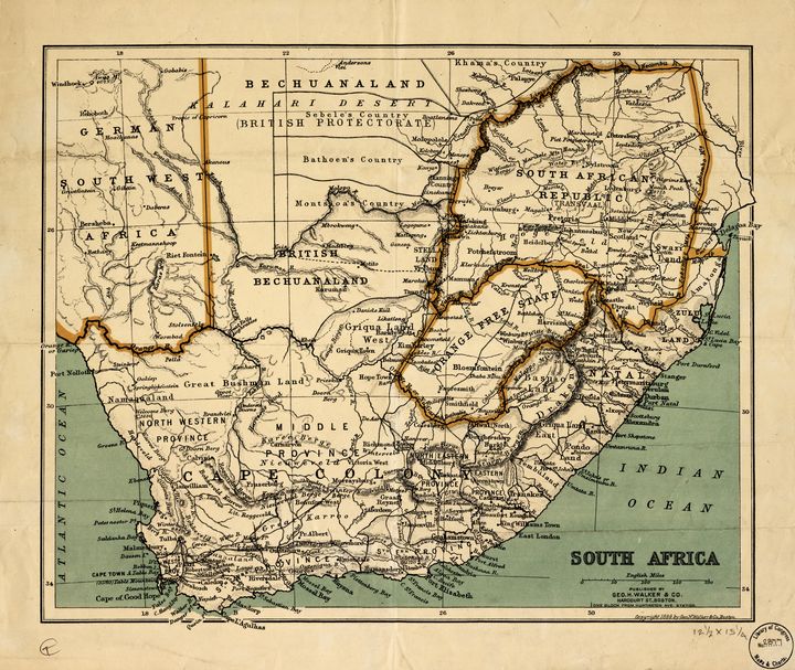 Map of South Africa (1899) - Yvonne