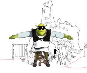 Shrek T pose | Metal Print