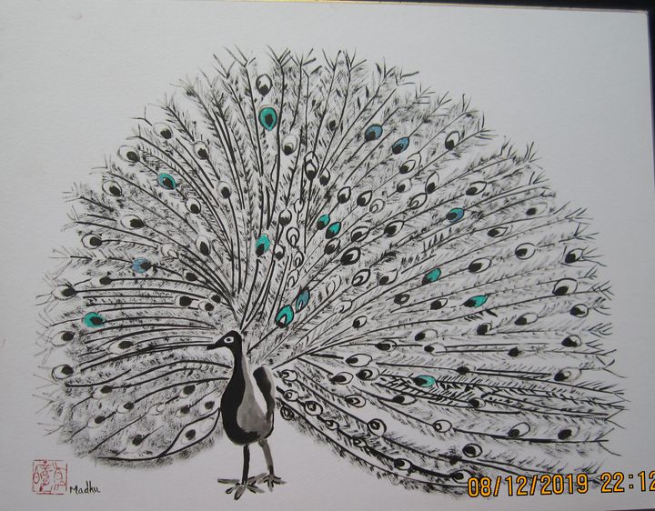 Finished drawing – peacocks – Watercolor Journal