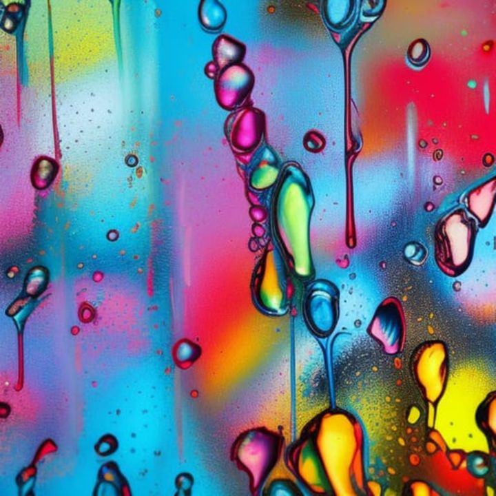rain drops - black and white and vibrant art store