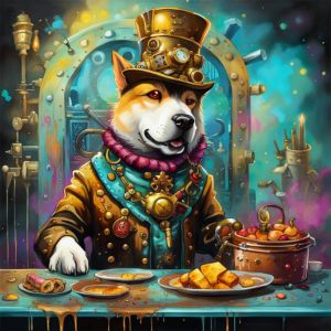 A steampunk dog king