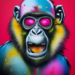 Buy Monkeys, Primates, Animals, Birds, & Fish, Digital Art at ArtPal