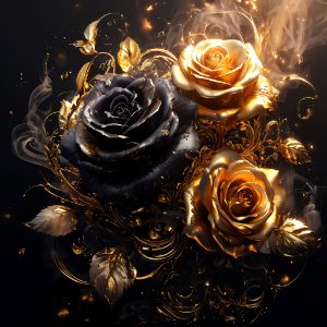 Black And Gold Roses