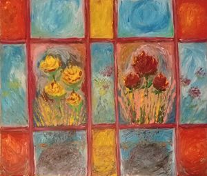 Flowers Through Stained Glass