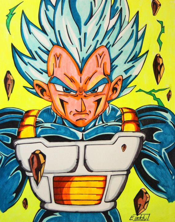 How To Draw Vegeta SSJ Blue Evolution, Step By Step