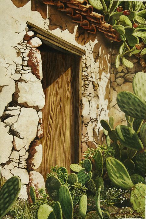 Puerta con Nopales-50 x 75 cm - Robert C. Murray II