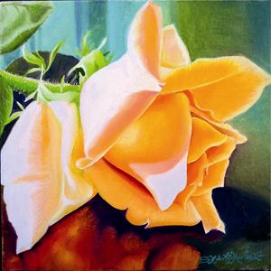 Yellow Fire Rose-Oil on Canvas-30 x - Robert C. Murray II
