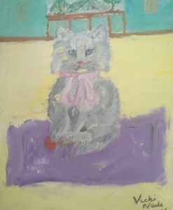 Cat with pink bow