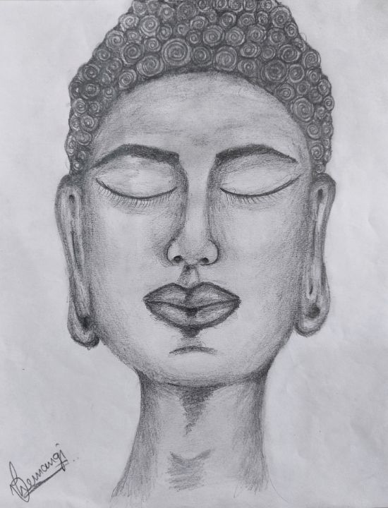Buddha face over ornate mandala round pattern. esoteric vintage • wall  stickers zen, unusual, spirituality | myloview.com