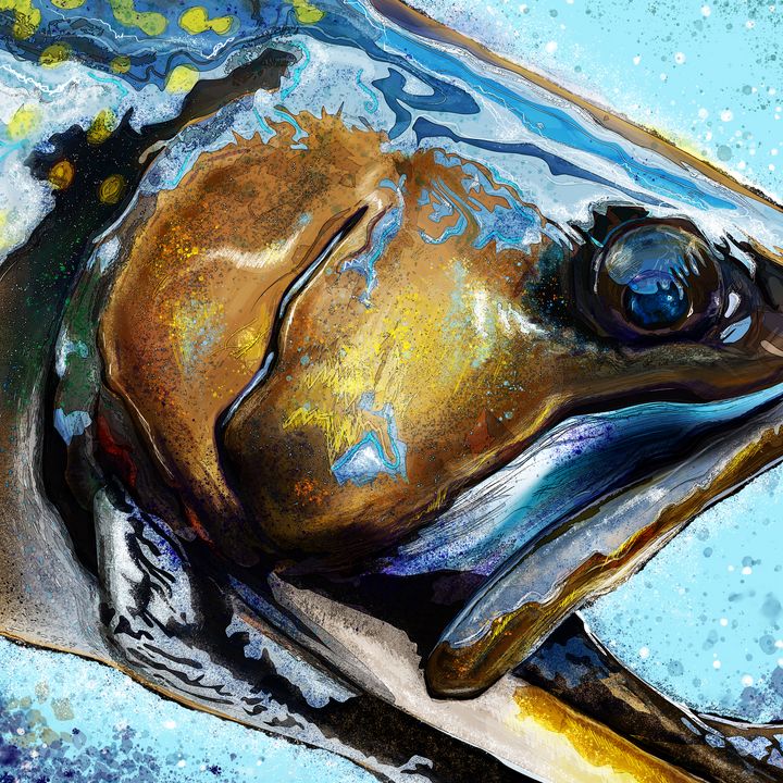 Mountain Streams Brook Trout Head - FishWearDesigns - Paintings