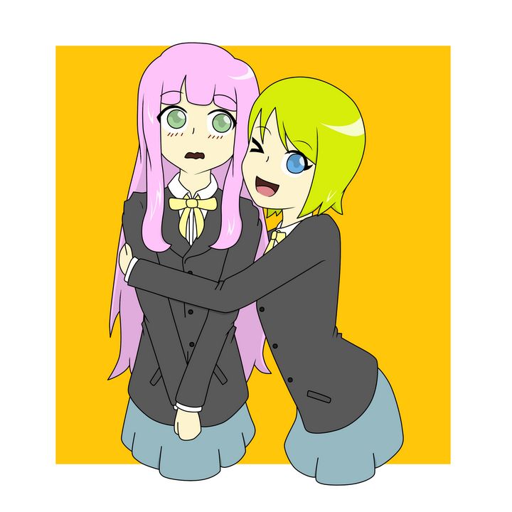 anime friendship hugs
